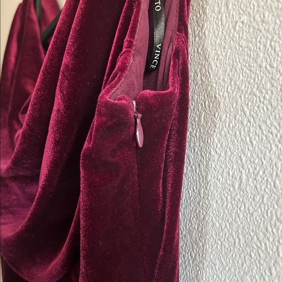 Vince Camuto Velvet Cowlneck Gown Burgundy - Picture 8 of 11